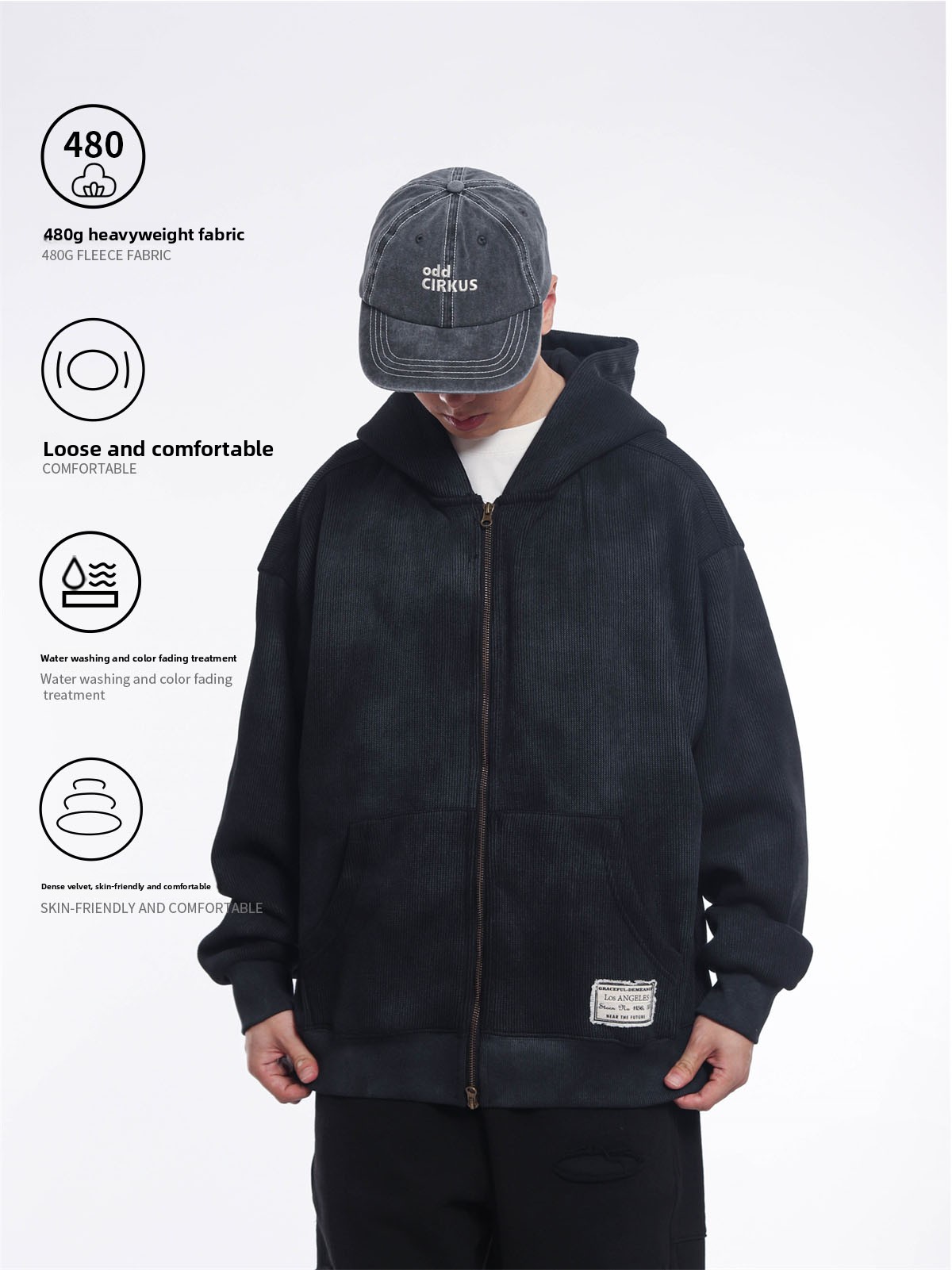 Streetwear Brand Japanese - Retro Japanse stijl zware 480g hoodie