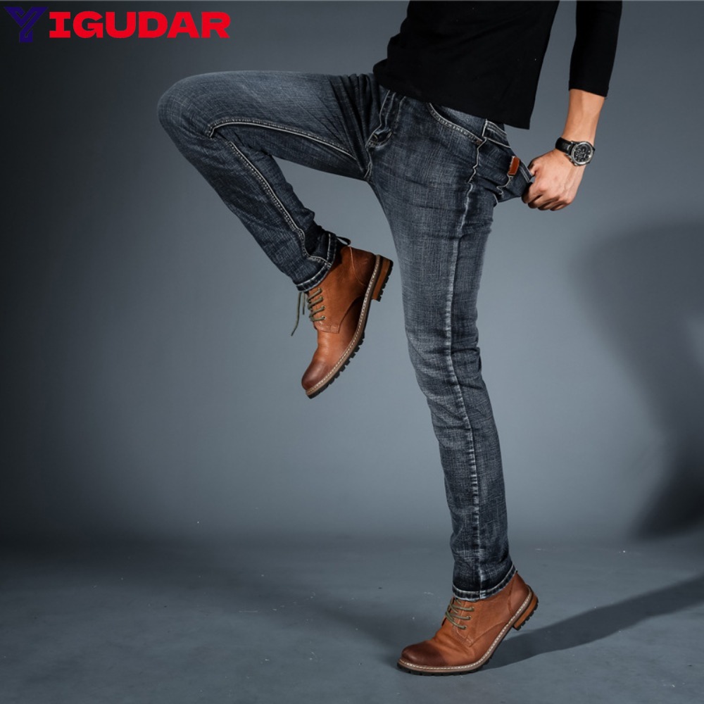 Streetwear Brand Denim - Mode minimalistische stretch jeans heren skinny