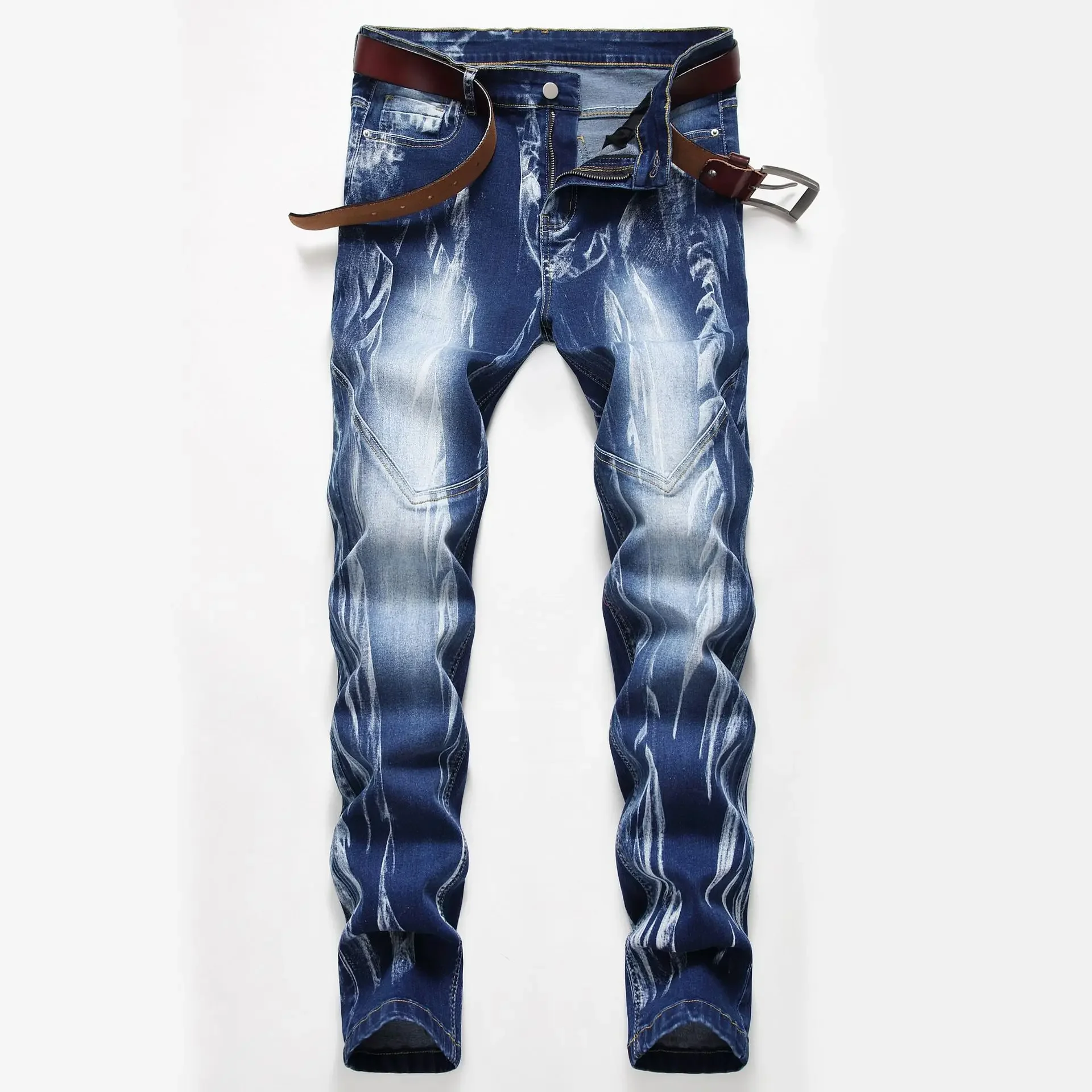 Streetwear Brand Denim - Modeprint Heren Elasticiteit Slanke Skinny Jeans
