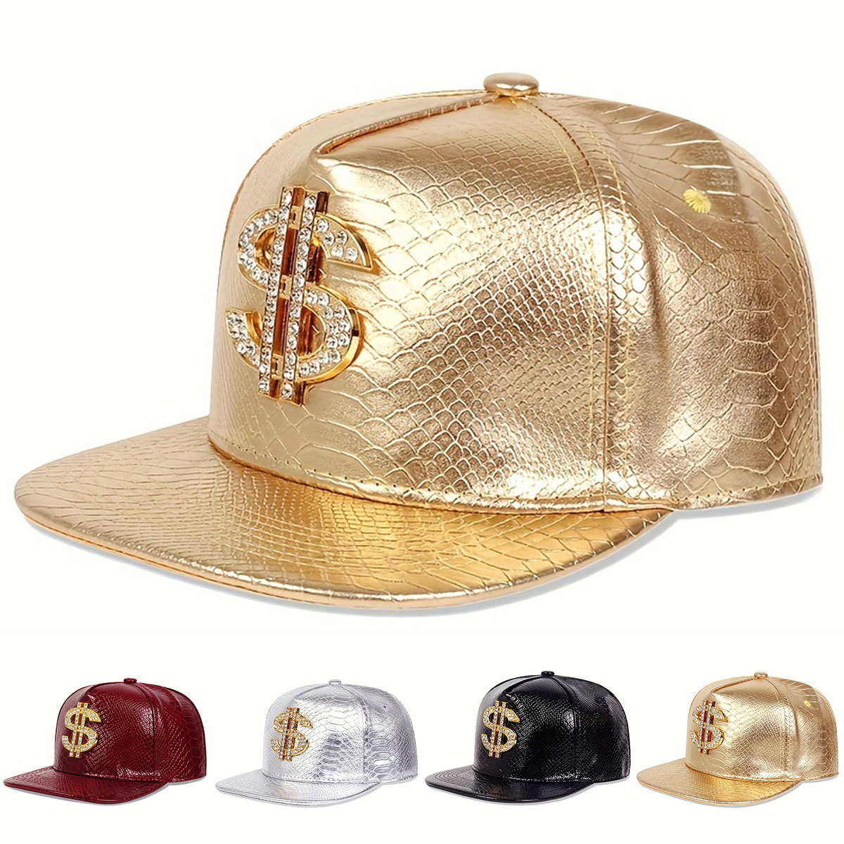 Streetwear Brand Beanie - Lederen metallic dollar teken baseball cap
