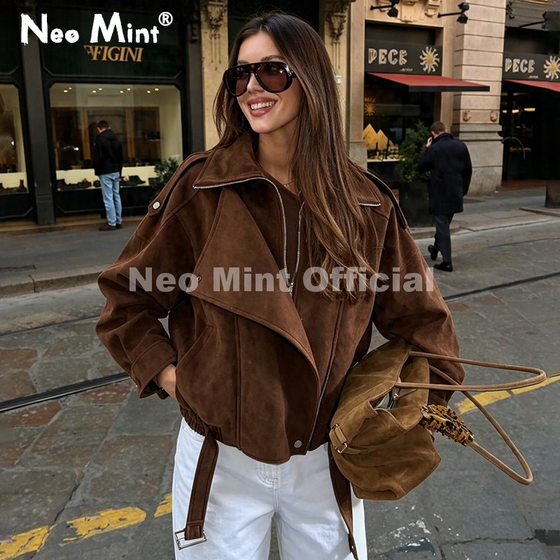 Streetwear Girl Brand - Neo Mint Herfst Nieuwe Bruine Oversized