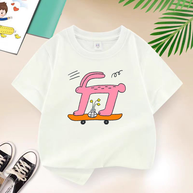 Streetwear Girl Brand - Kinderen Zomer Merk Konijn Skateboarden T-shirt