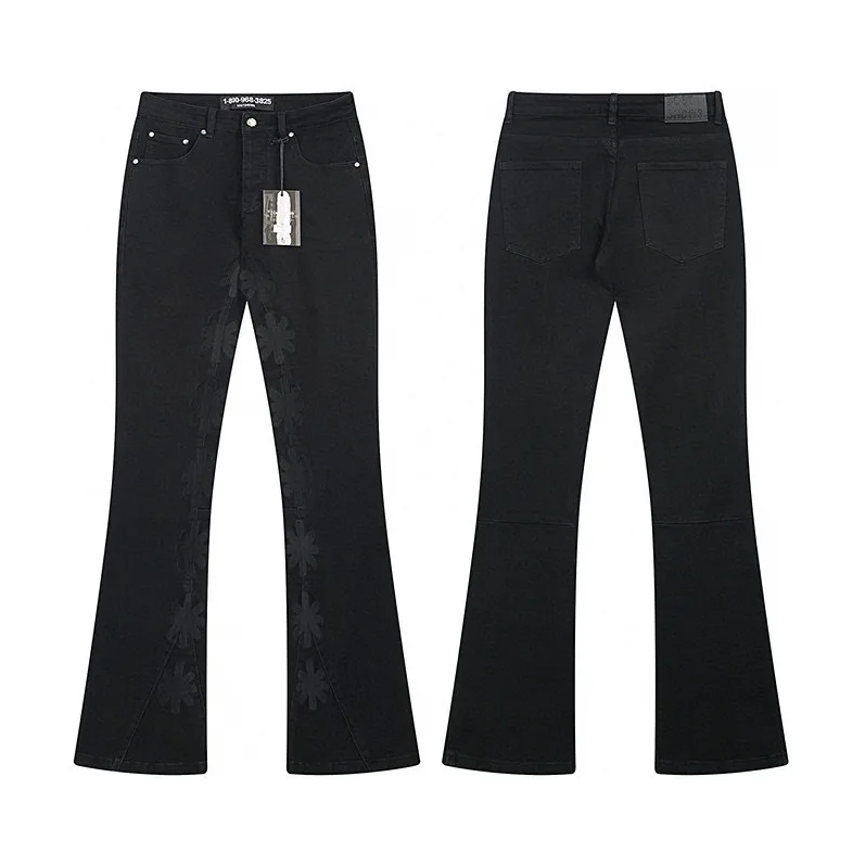 Streetwear Brand Flower - LOSTSHDWS 2026 Slim-Fit Geborduurde Jeans Heren