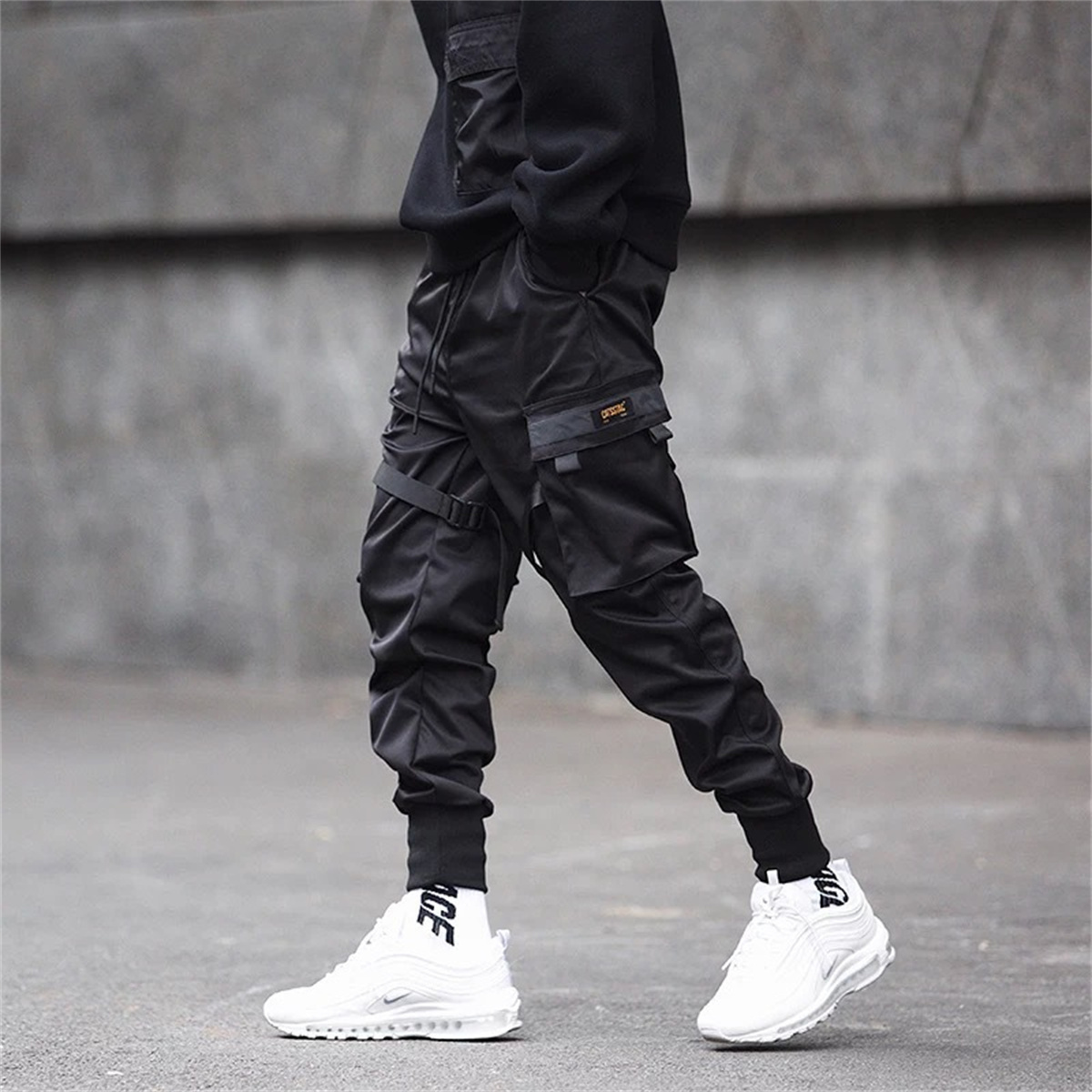 Zwarte Hiphop Cargo Broek Zome - Streetwear Brand China recensie en prijs